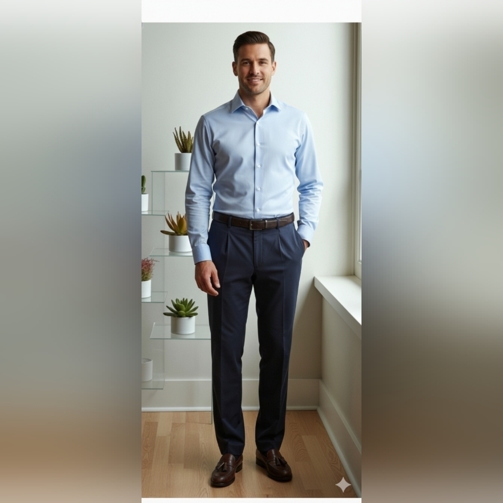 Croft & Barrow Men's Navy Chinos Size 33x32 (EUC)
